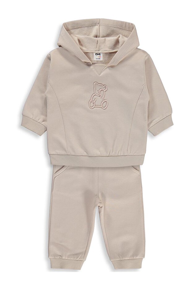 Teddy Printed 6-18 Months Set - Beige