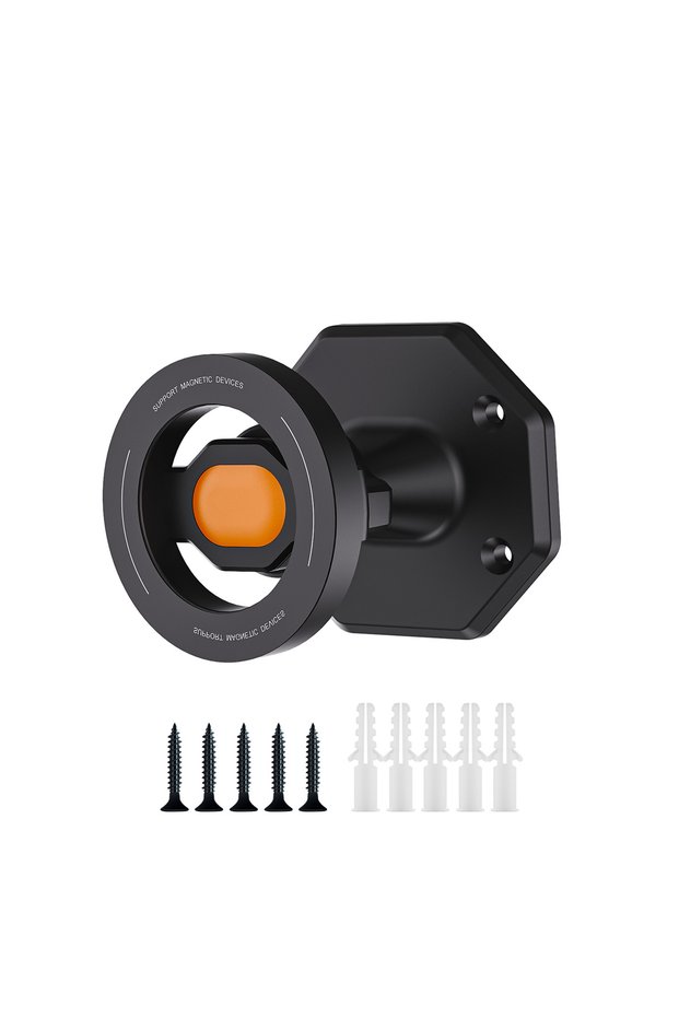 Orange Magnetic Wall Phone Mount Holder 360 Degree Rotation Stand for Wall/Desk/Boat, Compatible iPh