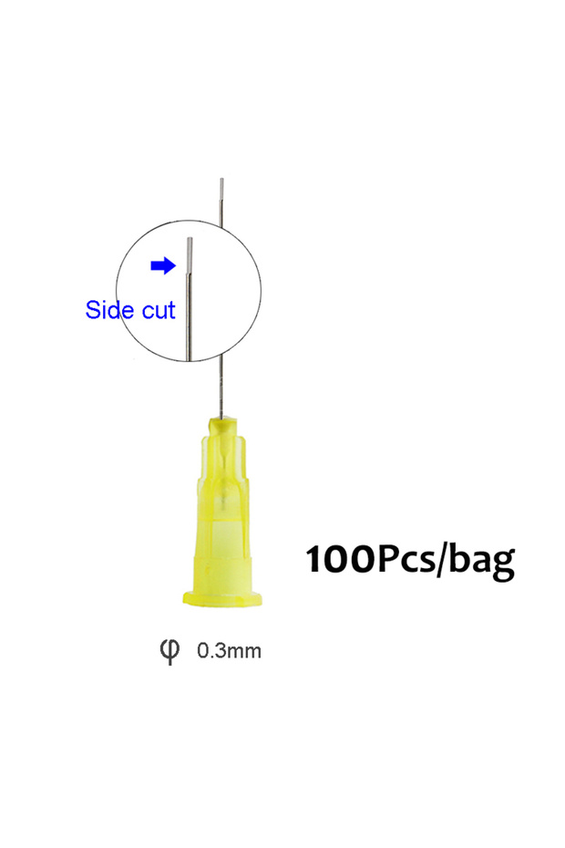 side cut 100pcs/Bag Dental Syringe tips Endo Irrigation Root Canal Washing Needle Tip 25G/27G/30GA 3