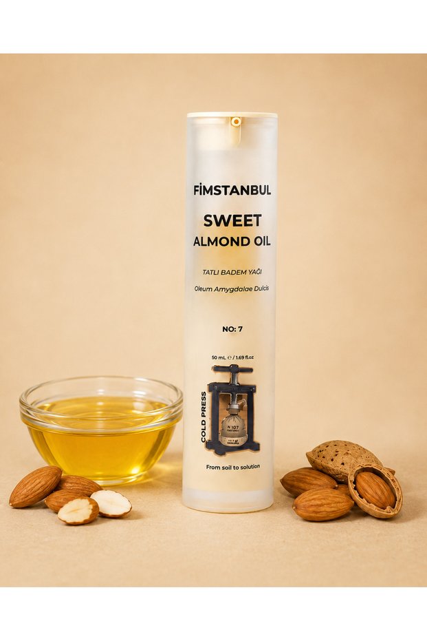 Cold Pressed Sweet Almond Oil 50 ml 100% Natural Skin and Hair Care Oil