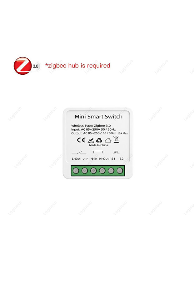 وحدة مفتاح ذكي صغير Zigbee 3.0 واحدة، قاطع ثنائي الاتجاه 16 أمبير، 220 فولت/110 فولت، متوافق مع Tuya Smart Life Z2M