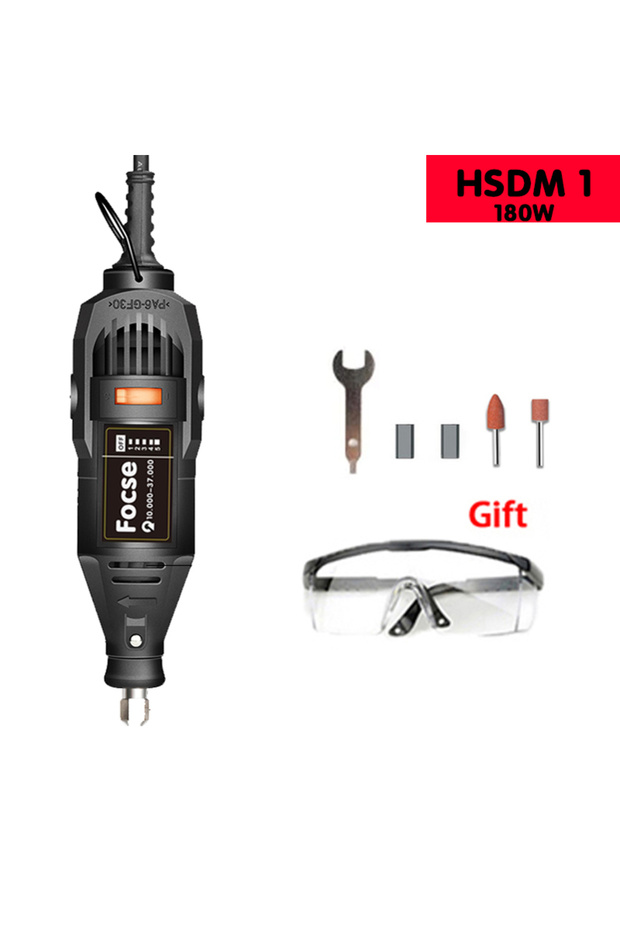 EU HSDM1 مثقاب كهربائي صغير بقوة 180 واط، أداة دوارة، تلميع، مطحنة، سرعة متغيرة، Dremel