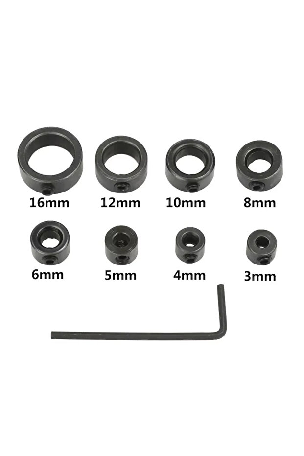 8pcs Drill Stoper Collar Set Stop Bit Ring Shaft Limit Metric Lock Steel Press Depth Ajustable Posit