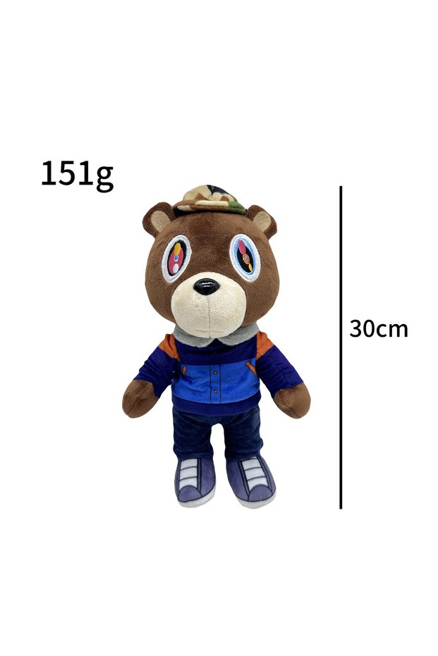 B 26-30cm Kawaii Kanye Dropout Bear Teddy Bear Plush Toys Kanye West Graduation Soft Stuffed Home Ro