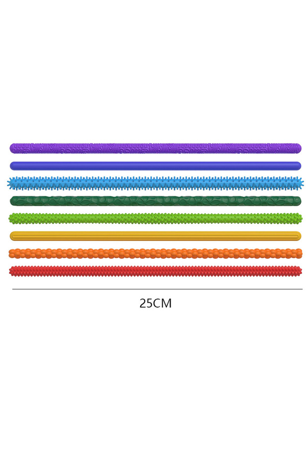 8PCS Assorted 8PCS Textured Flexible Sensory Fidget Sticks Stress Anxiety Relief Toys ADHD Quiet Cal