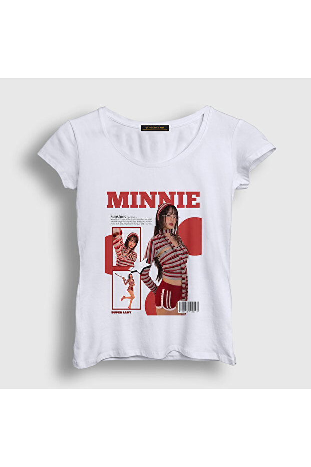 Women's White Sunshine Minnie I Dle Gidle T-Shirt 599519Tt