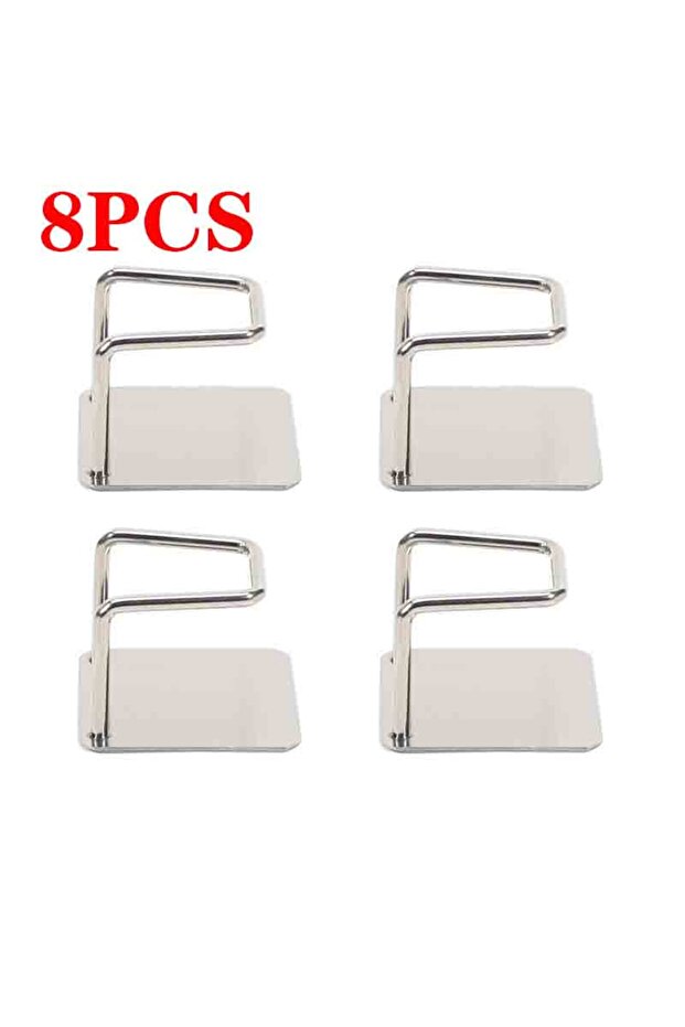Silver-8PCS New Wall Mounted Weight Scale Storage Rack Universal Bracket Traceless Paste Space Savin