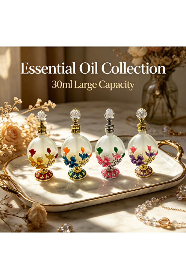 4pcs Crystal Perfume Essential Oil Bottle 30ml D9343