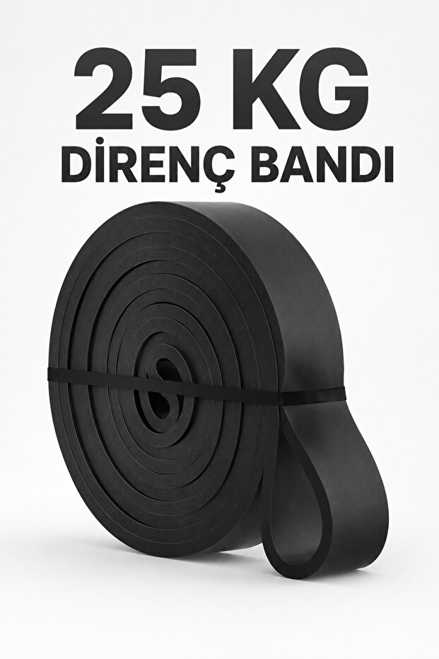 Resistance Band Fitness Exercise Rubber Power Training Black 25 kg