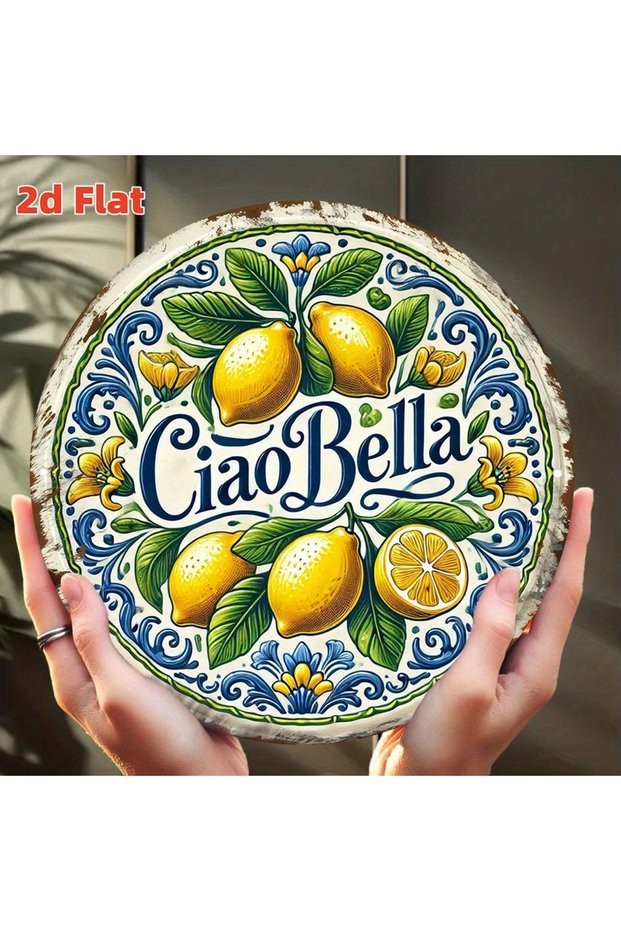 20x20cm 1pcs 20CM 1PCS 2D Fresh Natural Lemon Wood Round Plates Furniture Hanging Wall Decorations F