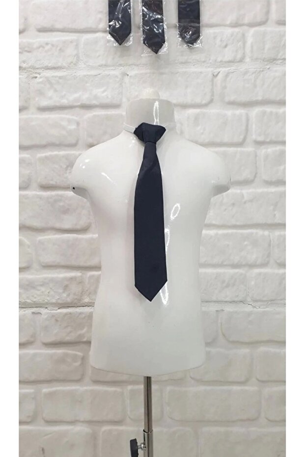 Children's Black Elastic Tie – November 10Th Ceremony, Graduation, Performance Outfit Accessory (1-7 Years Old)