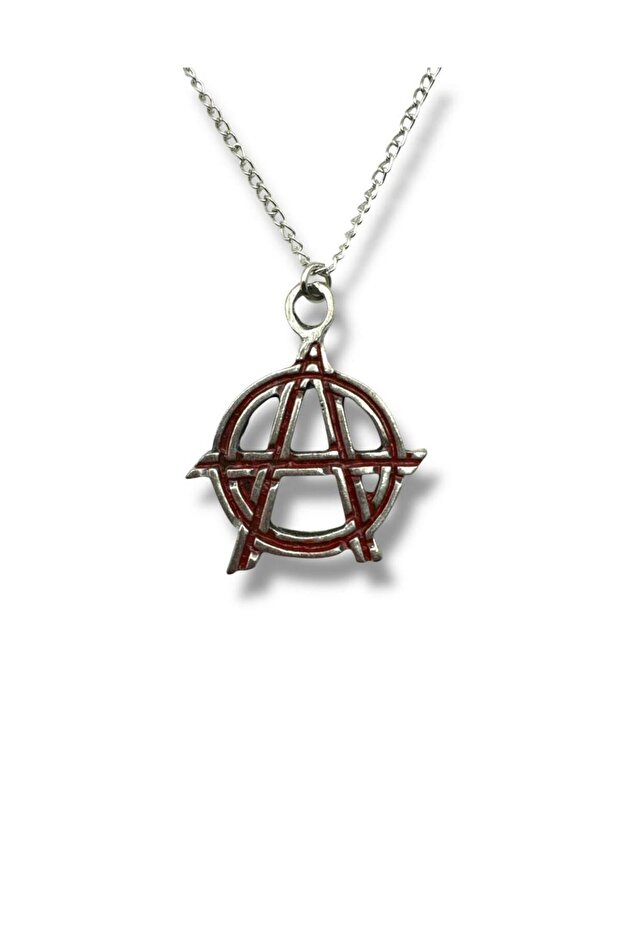 Anarchy (Anarchy) Emblem Burgundy Unisex Necklace – Symbol of Freedom, Resistance, and Power