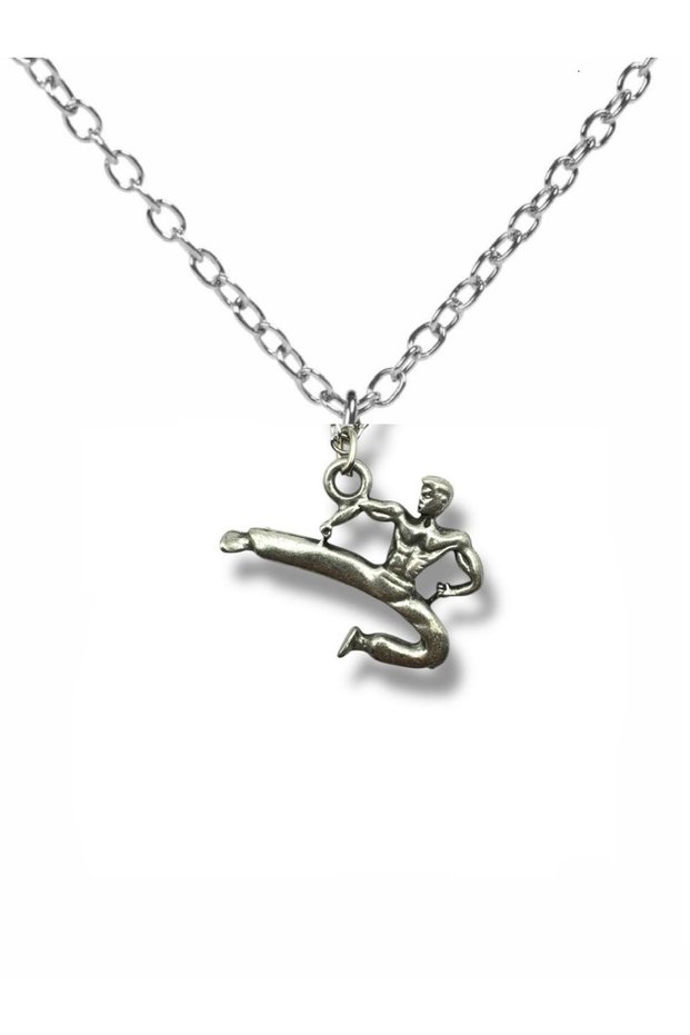 Unisex Necklace with Kung Fu Martial Art Figure – 60 cm Chain, Symbol of Energy and Discipline