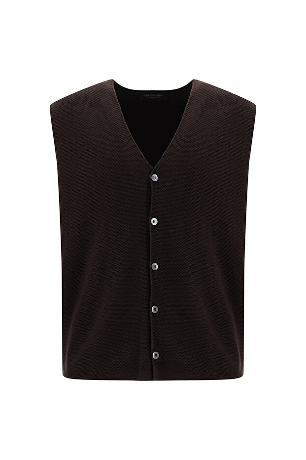 Patterned Wool Knit Vest