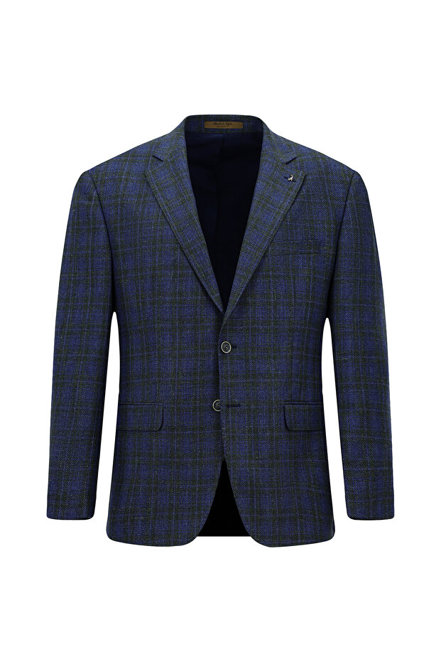 6 Drop Regular Fit Standard Cut Wool Mono Collar Fully Lined Classic Silk Blend Italian Jacket with Pockets