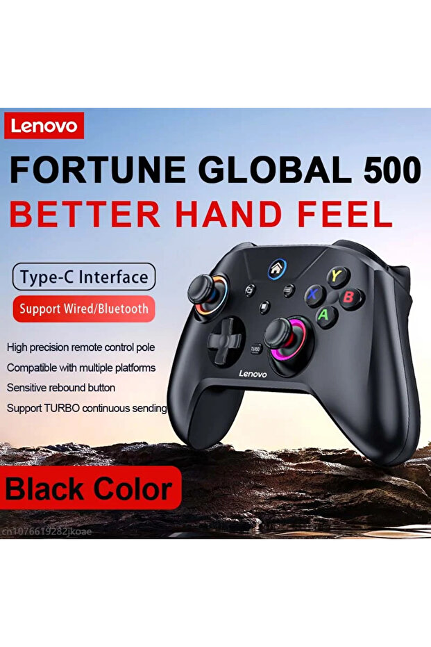 جهاز تحكم Lenovo S02 باللون الأسود من Lenovo S02 لـ Switch Joystick Gamepad Dual Vibration Wireless Bluetooth