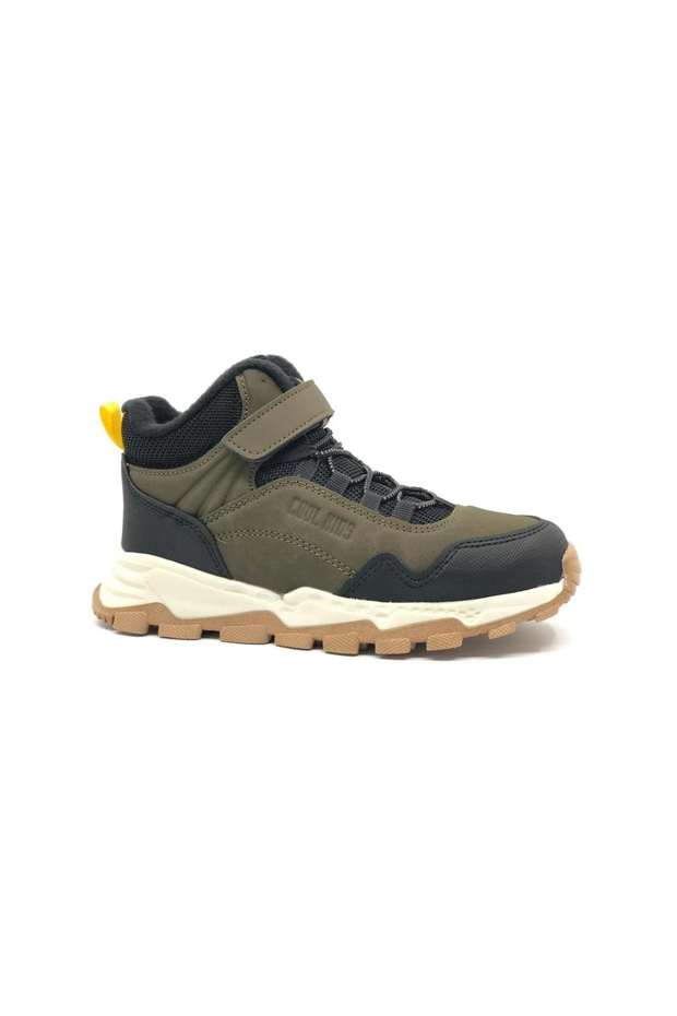 Bobe Kids Doruk Yellow Boys' Rubber Sole Non-Slip Outdoor Boots Khaki Black