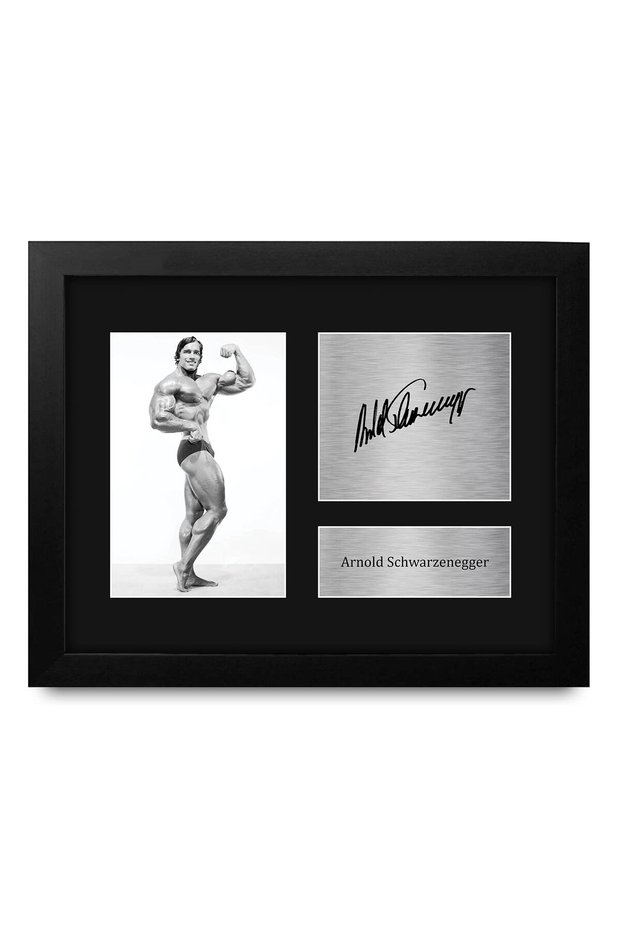 Alayra Framed Arnold Schwarzenegger Mr Olympia Gifts USL Framed Printed Signed Autograph Picture for Body Building Memorabilia Fans - US Letter Size