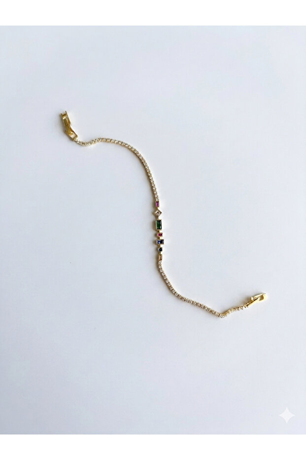 Mini Water-Proof Steel Bracelet with Colorful Stones