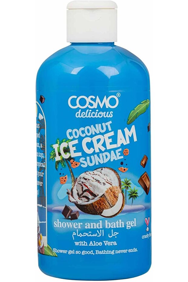 Cosmo Delicious Coconut Ice Cream Sundae With Aloe Vera Shower & Bath Gel