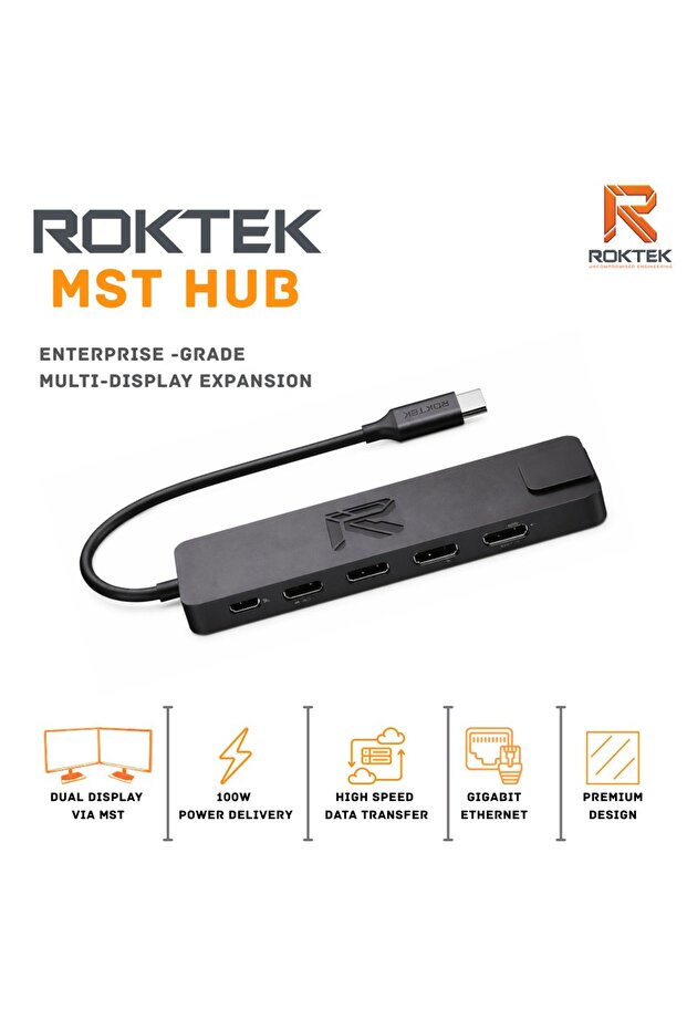 AXIS MST 8-in-1 USB-C Multi-Stream Display Hub – Dual/Triple Display Support, HDMI, USB 3.0, PD Charging, Ethernet,