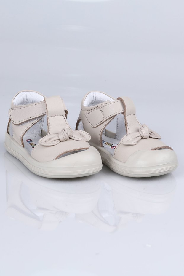 K.713 Genuine Leather Sandals İ.B.-Beige - 25