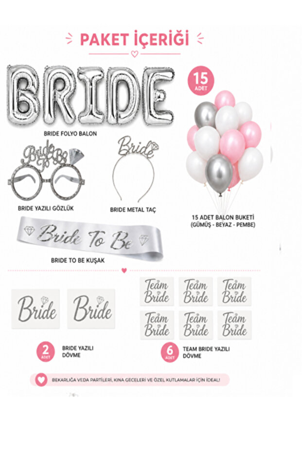 Bride to Be Set Silver Bachelorette Party Supplies Sash Crown Glasses Balloon Bouquet Bride Team Bride Tattoo Set