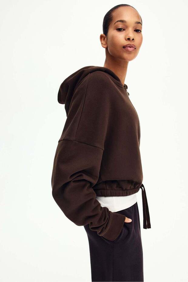Drawstring zip-through hoodie - 2