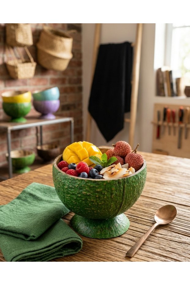 Natural Handmade Coconut Bowl - Exotic Presentation and Decorative Design