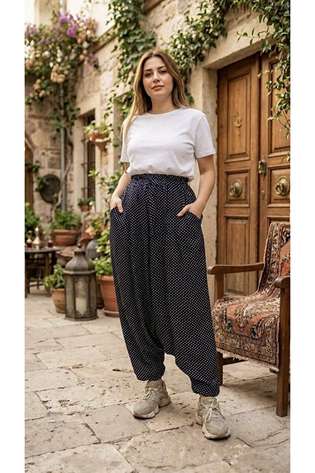 Casual Comfortable Cut Polka Dot Local Style Shalwar
