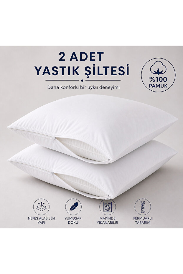 100% Cotton 2 Pillow Mattresses with Zipper (50X70)