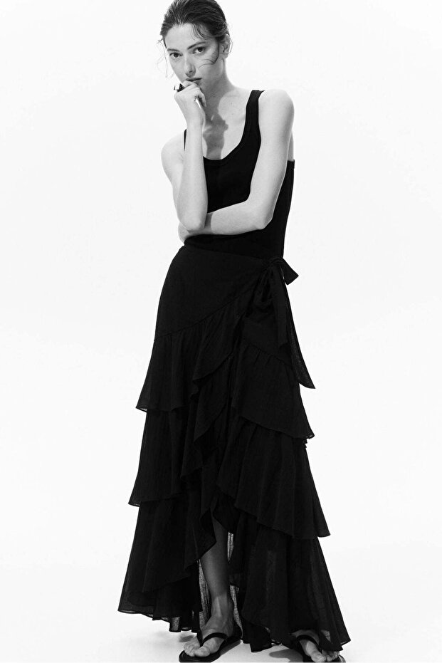 Tiered wrap skirt