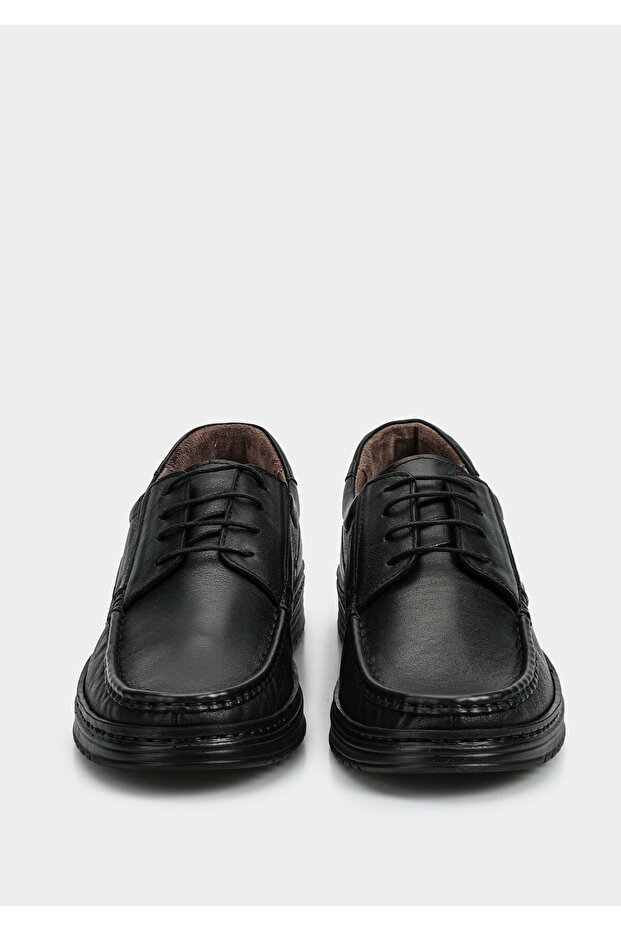 Black Leather Men's Shoes - 3