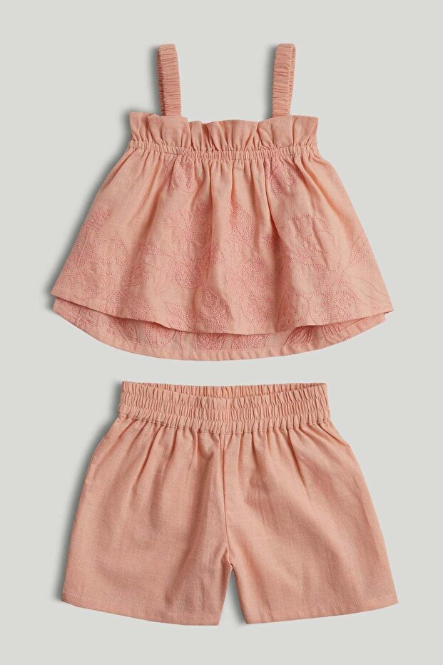 Pink Top and Shorts Outfit