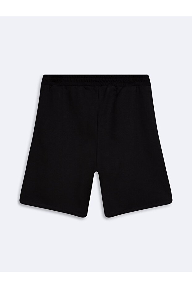 Zippered Basic Knitted Anthracite Shorts - 2