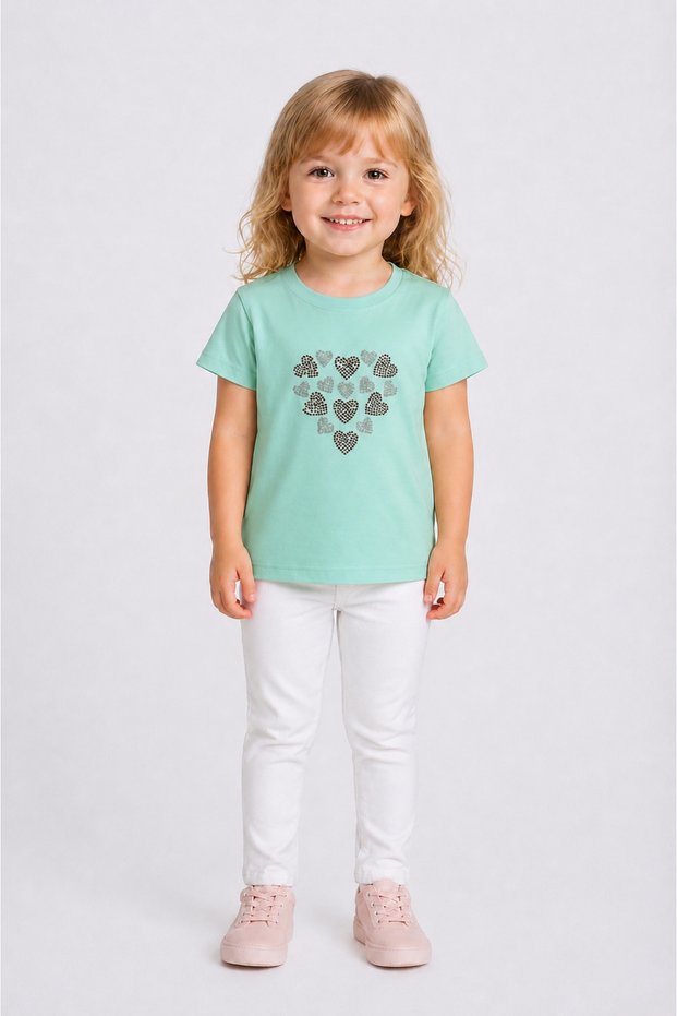 3-8 Years Old Girls' T-Shirt 95% Cotton