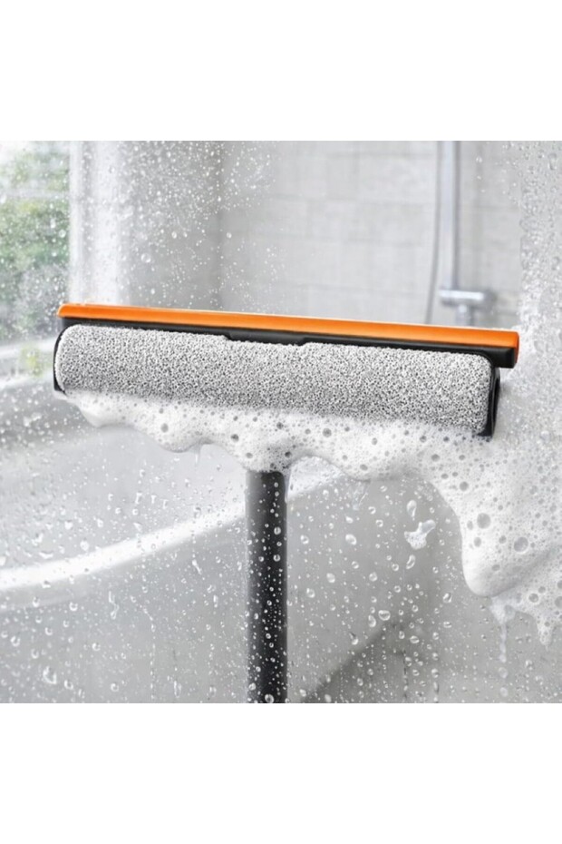 360 Degree Rotating Double-Headed Squeegee Glass Cleaning Tool Double-Sided Squeegee and Dusting Brush Home Office Car Glass Wiping Tool