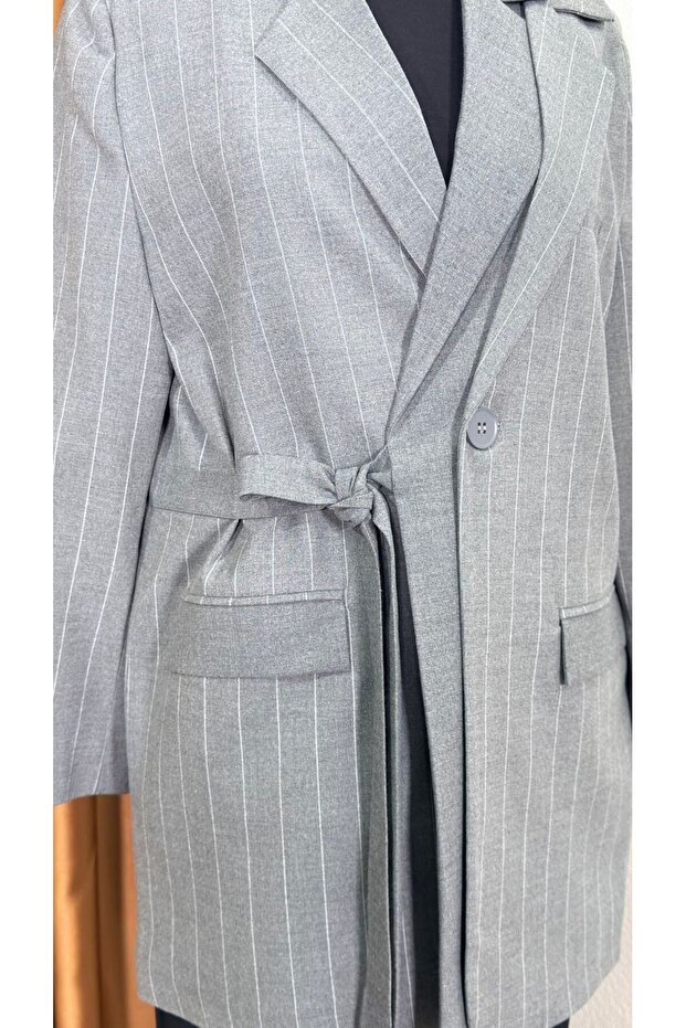 Striped Side-Tie Jacket - 2