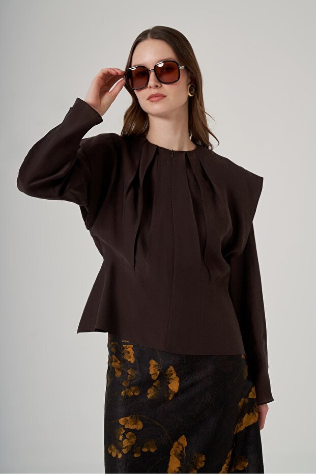 3012 Sleeveless Detail Skirt Top Blouse