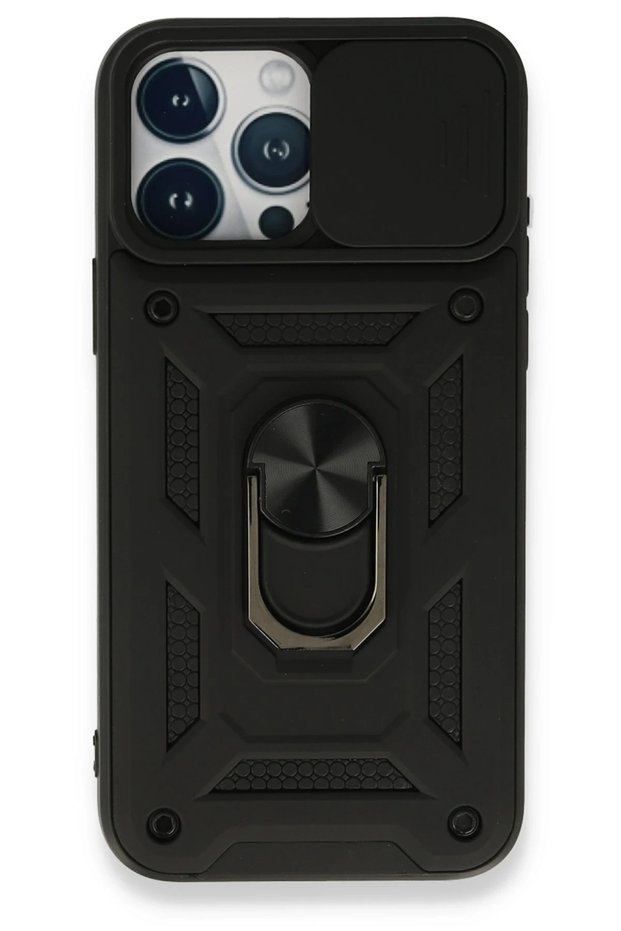 Ilkeshop New iPhone 15 Pro Case Pars Lens Ring Silicone (191151) - Black