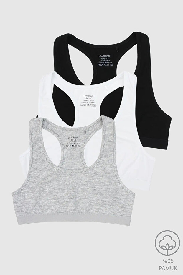 Black, White, Gray 95% Cotton / 5% Elastane Girls' Bustier Lcjulia