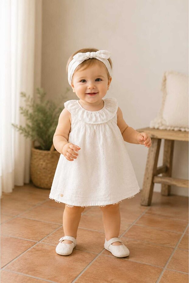 Baby Girl Embroidered Stylish Dress Set