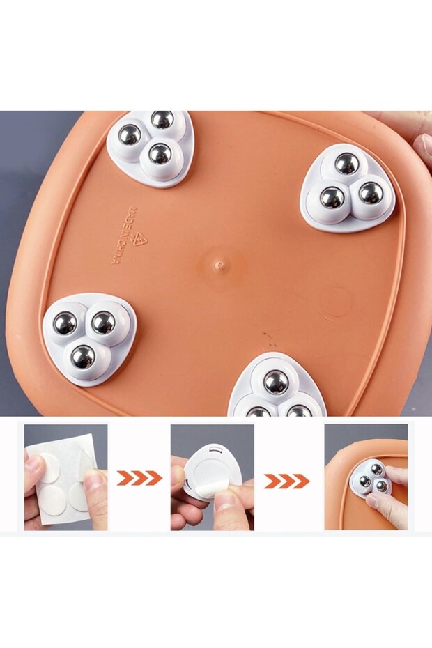 Set of 4 360 Degree Rotatable Adhesive Ball Wheels - Furniture Slider Wheels