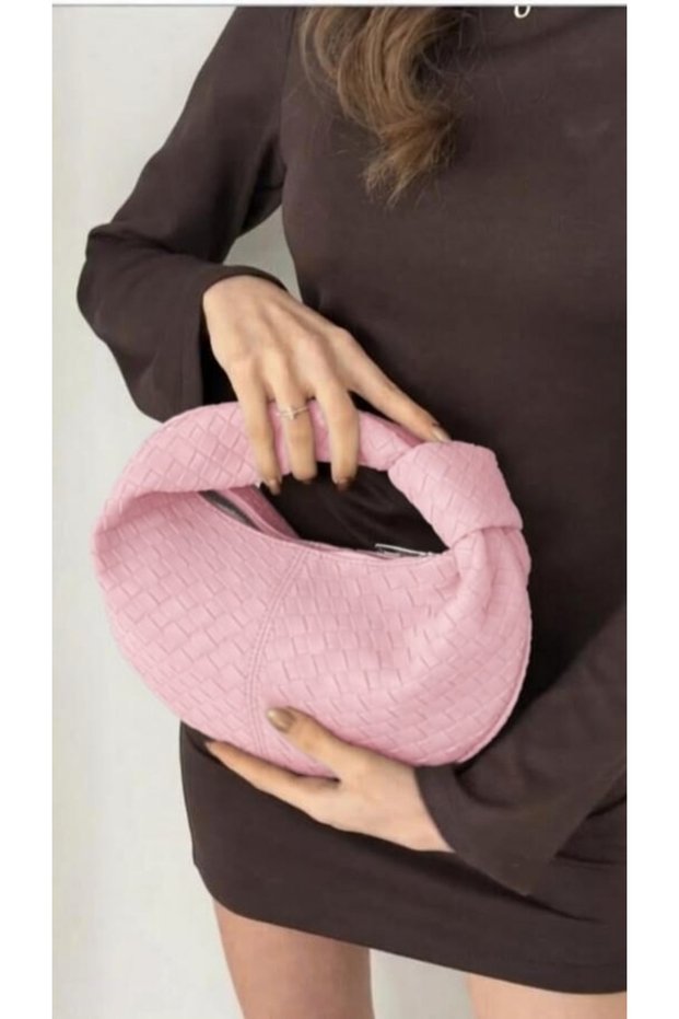 The Moiss Pink Color Knotted Hand and Arm Bag