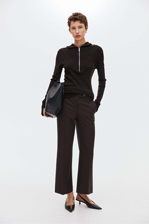 Bootcut ankle-length trousers
