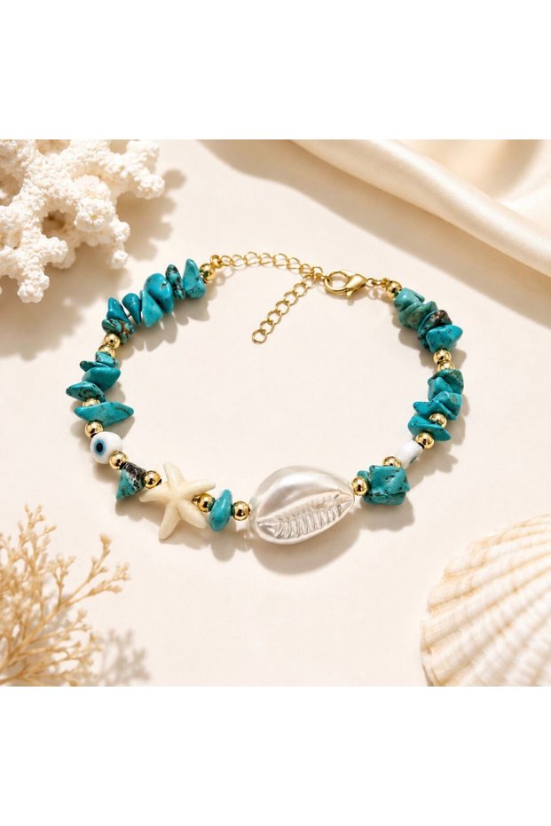 Turquoise Natural Stone Women's Bracelet - Effective Against Nazara