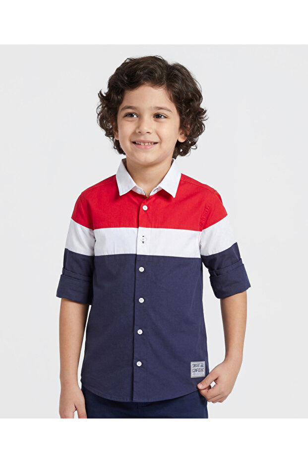 Cotton Woven Full Sleeves Solid Shirt - Navy Blue