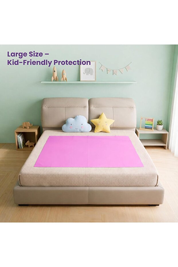Quick Dry Waterproof Baby Dry Sheet - LARGE Size 100 x 140 cm with, Pack of 1, Baby Pink