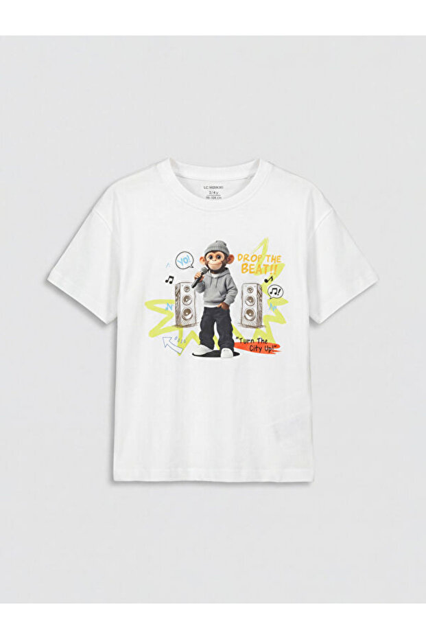 Esvab • Modern & Distinctive Zero Roba Collar Printed Boys' T-Shirt