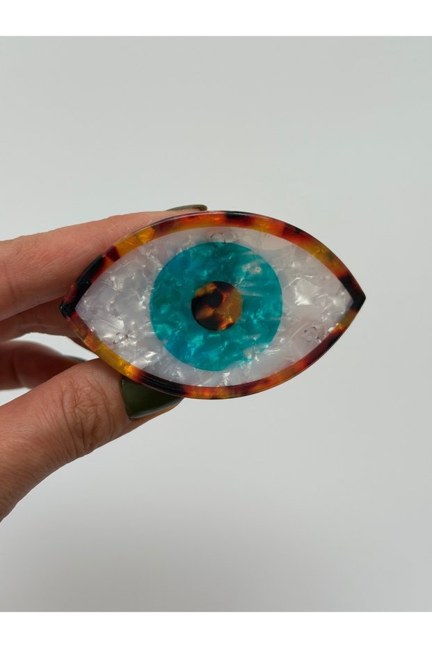 Bone Evil Eye Detailed Latch Buckle